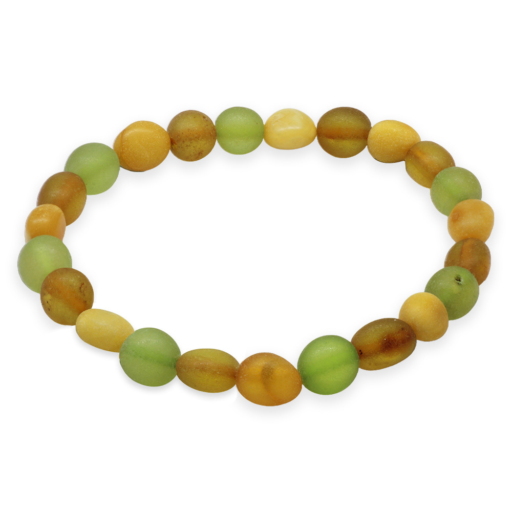 Mat Pastel Renk Natural Form Doğal Damla Kehribar Kadın Bileklik - 6