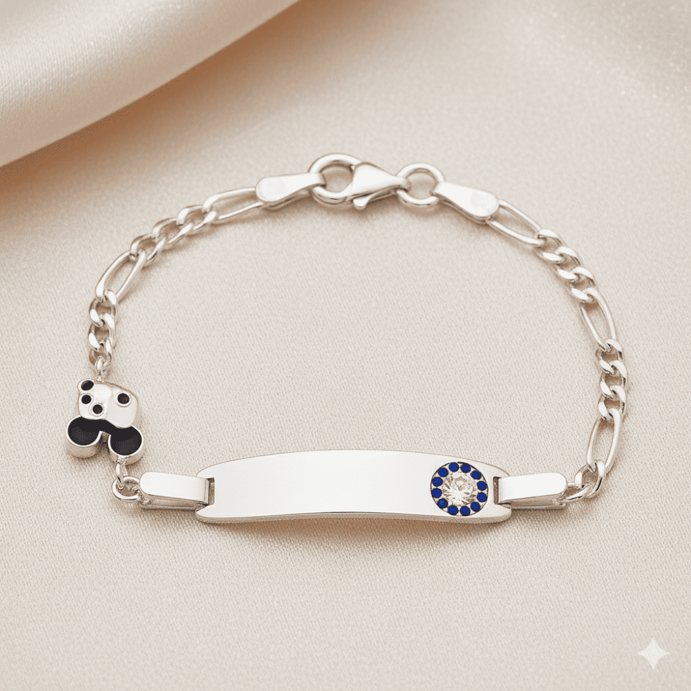 Mickey Mouse Detaylı 925 Ayar Gümüş Zincirli İsme Özel Yazılı Çocuk Bileklik - 3