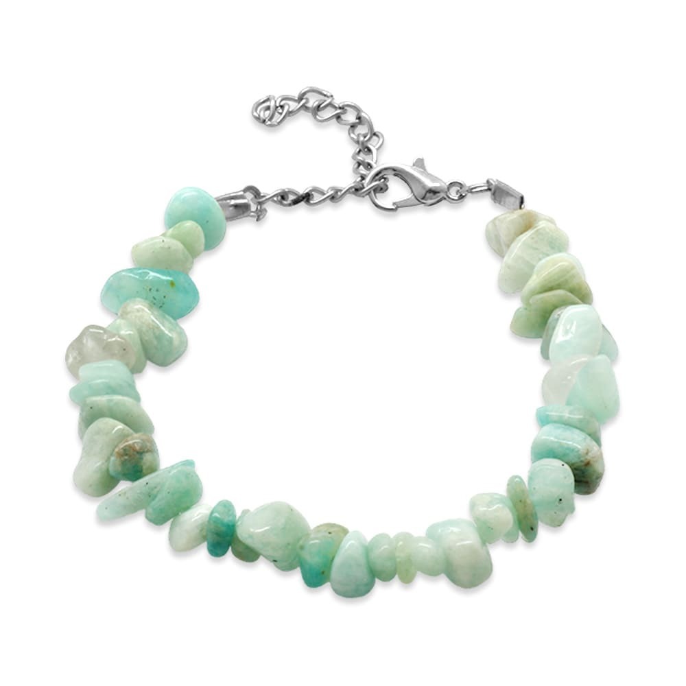 Metal Zincirli Natural Kesim Akuamarin Doğaltaş Kadın Bileklik - 4