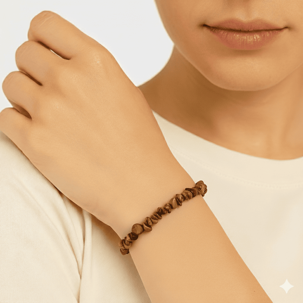 Metal Zincirli Natural Kesim Kaplan Gözü Doğaltaş Kadın Bileklik - 2