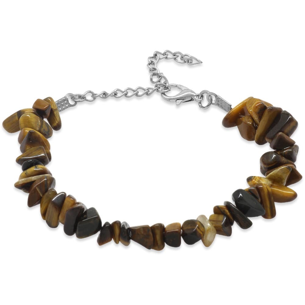 Metal Zincirli Natural Kesim Kaplan Gözü Doğaltaş Kadın Bileklik - 4