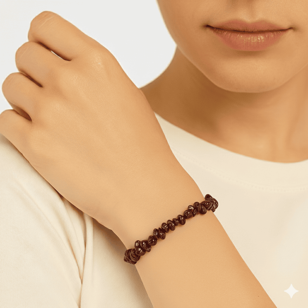 Metal Zincirli Natural Kesim Lal Taşı Doğaltaş Kadın Bileklik - 2