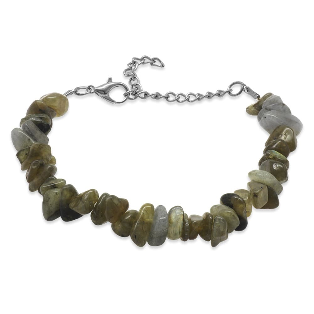 Metal Zincirli Natural Kesim Yosun Akik Doğaltaş Kadın Bileklik - 4