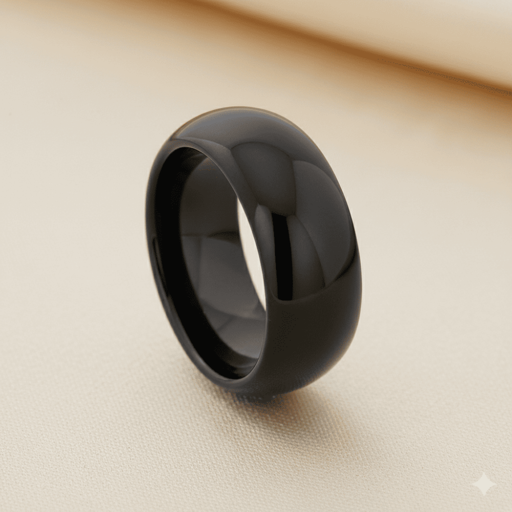 Metalik Gri Renkli Hematit Doğaltaş Kadın Yüzük 18 Ölçü - 3