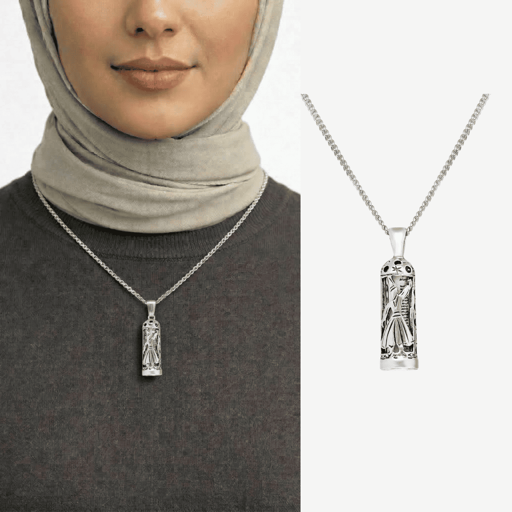 Mevlevi Tasarım 925 Ayar Gümüş Kadın Cevşen Kolye - 1