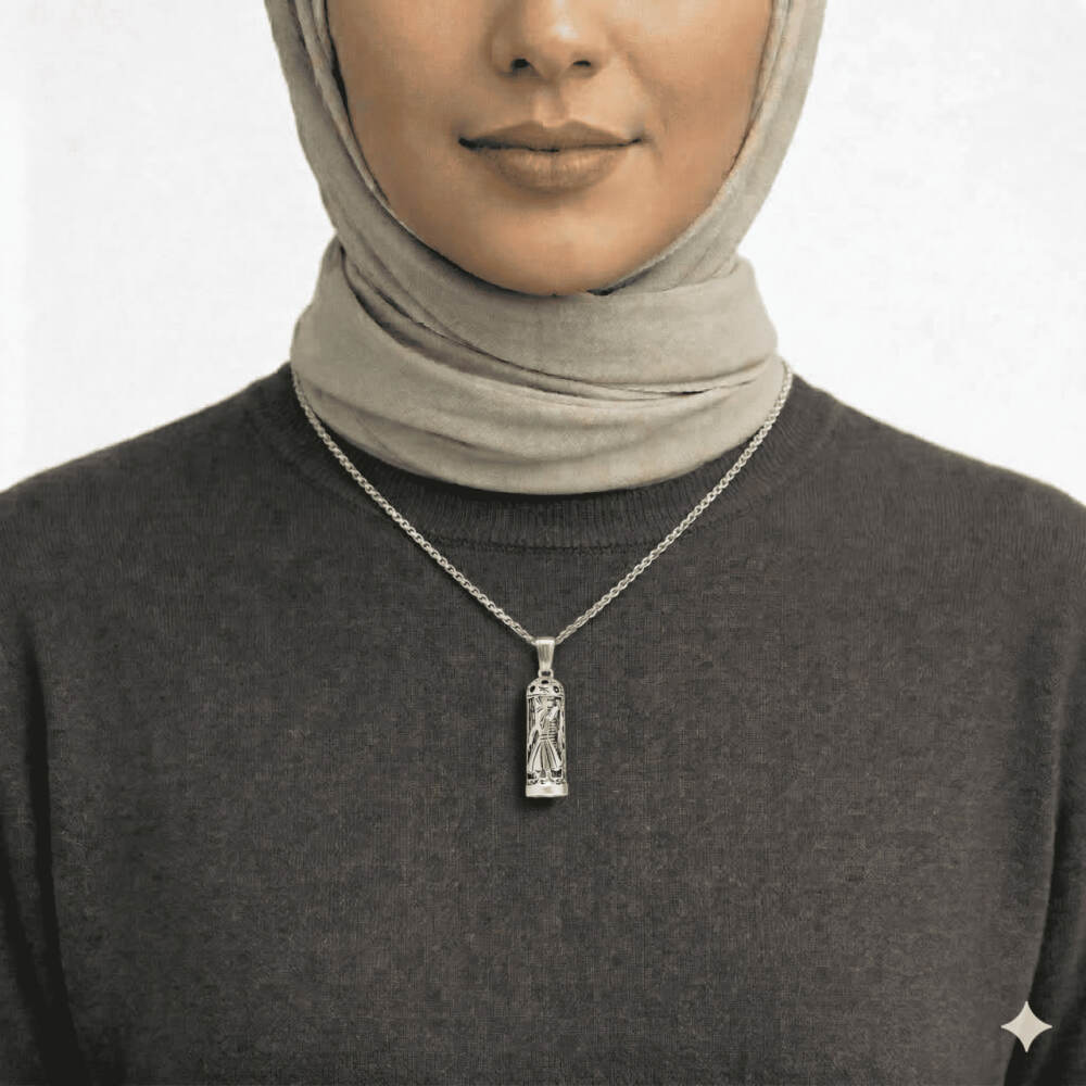 Mevlevi Tasarım 925 Ayar Gümüş Kadın Cevşen Kolye - 2