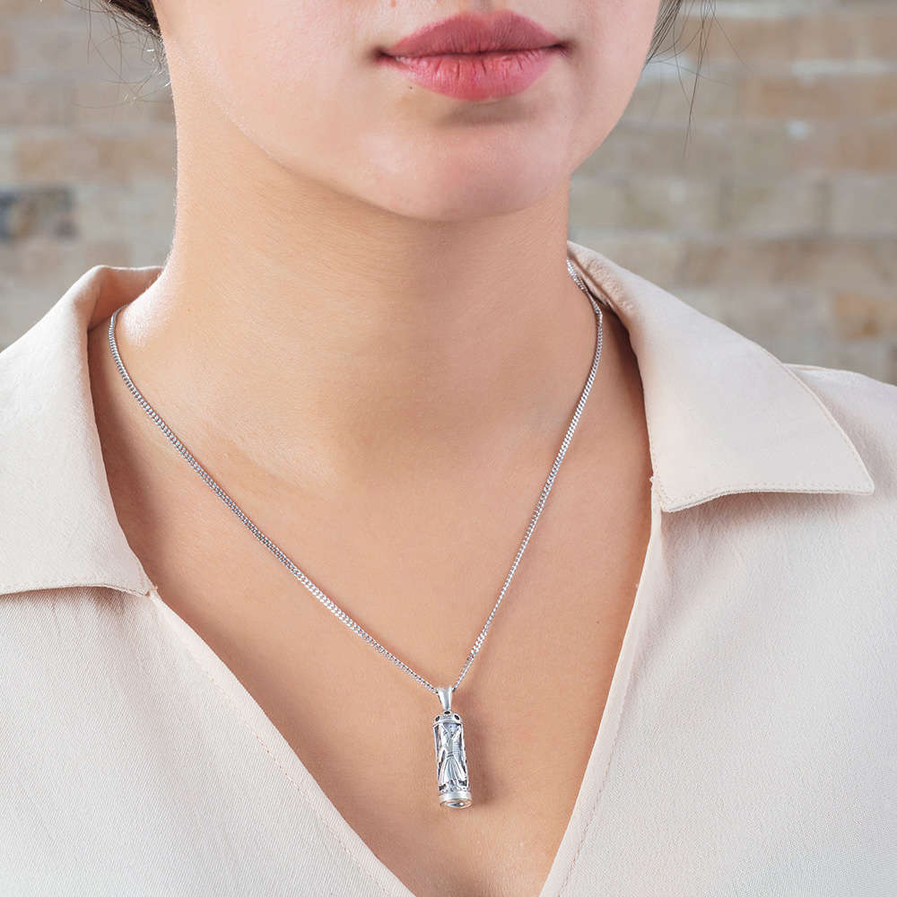 Mevlevi Tasarım 925 Ayar Gümüş Kadın Cevşen Kolye - 3