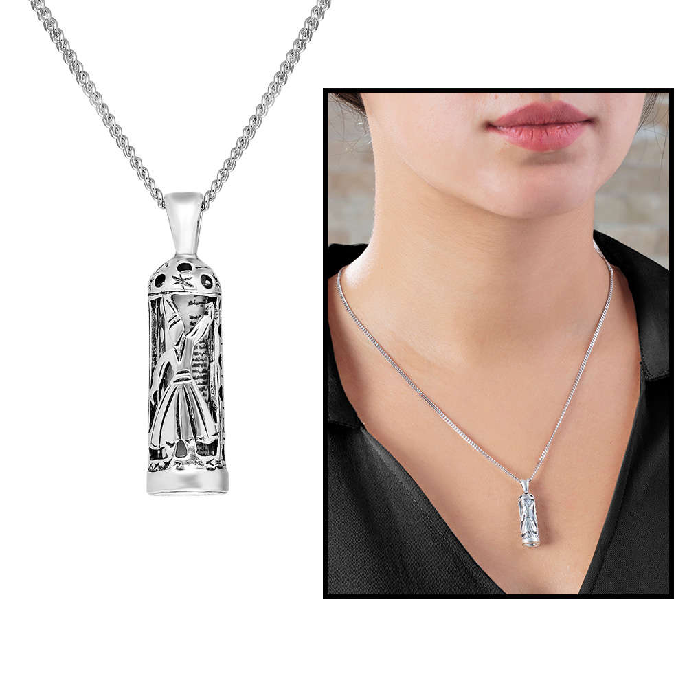 Mevlevi Tasarım 925 Ayar Gümüş Kadın Cevşen Kolye - 1