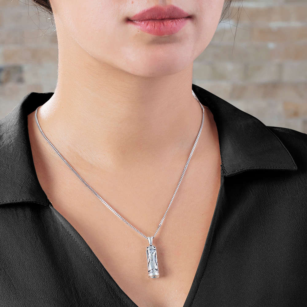 Mevlevi Tasarım 925 Ayar Gümüş Kadın Cevşen Kolye - 5