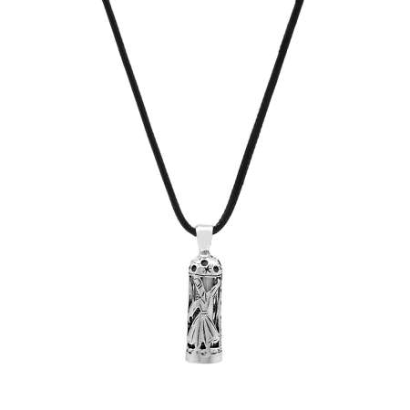 Mevlevi Tasarım Zarif İp Zincirli 925 Ayar Gümüş Kadın Cevşen Kolye - Tesbihane
