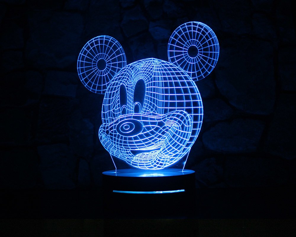 Mickey Mouse Tasarım 3D Led Lamba - 7