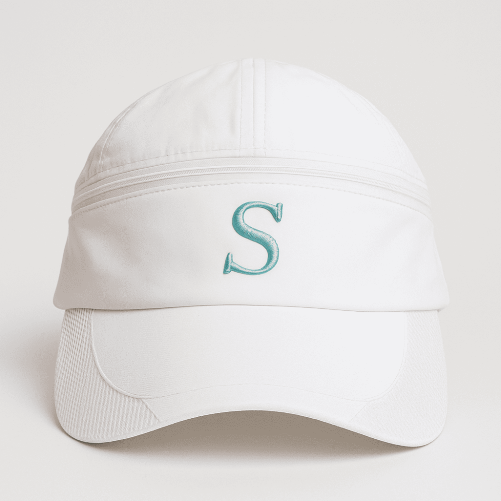Kişiye Özel Harf Nakışlı Beyaz Mikro Kumaş Ayarlanabilir Unisex Tenis Şapkası - 2