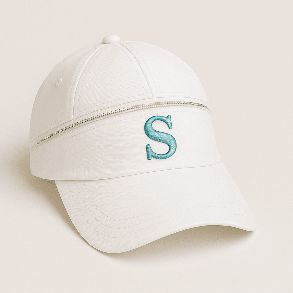 Kişiye Özel Harf Nakışlı Beyaz Mikro Kumaş Ayarlanabilir Unisex Tenis Şapkası - 3