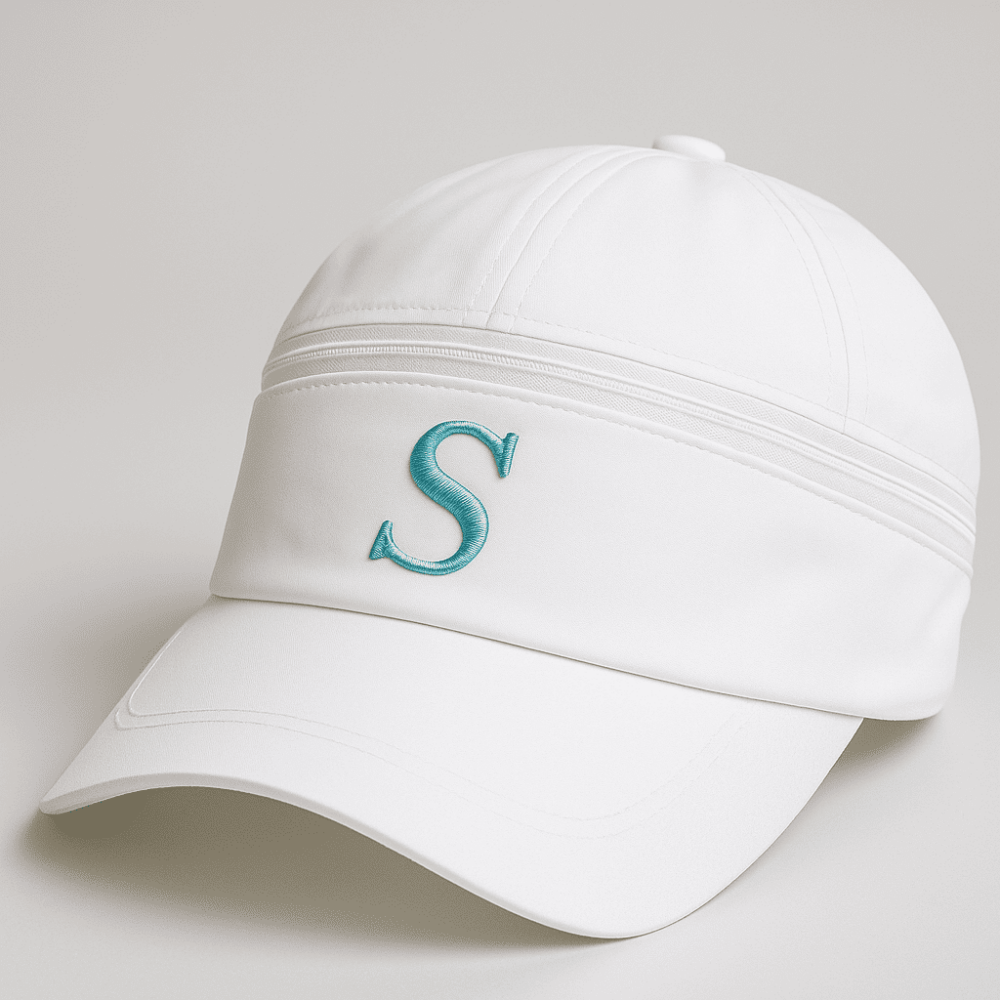 Kişiye Özel Harf Nakışlı Beyaz Mikro Kumaş Ayarlanabilir Unisex Tenis Şapkası - 4