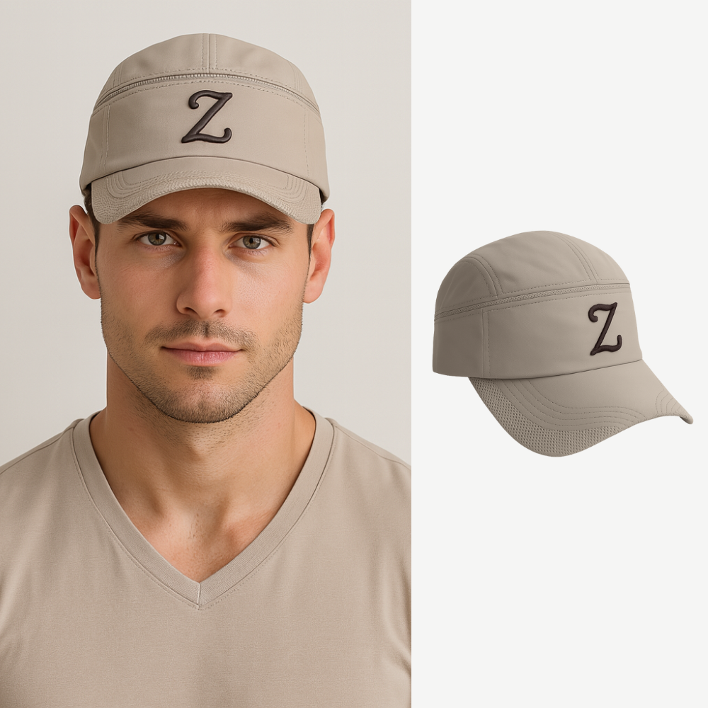 İsme Özel Harf Nakışlı Krem Mikro Kumaş Ayarlanabilir Unisex Tenis Şapkası - 1