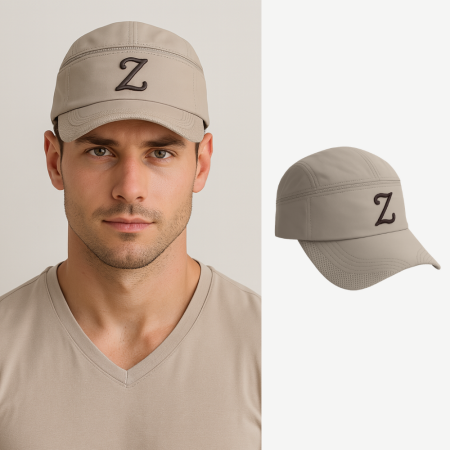 İsme Özel Harf Nakışlı Krem Mikro Kumaş Ayarlanabilir Unisex Tenis Şapkası - Tesbihane