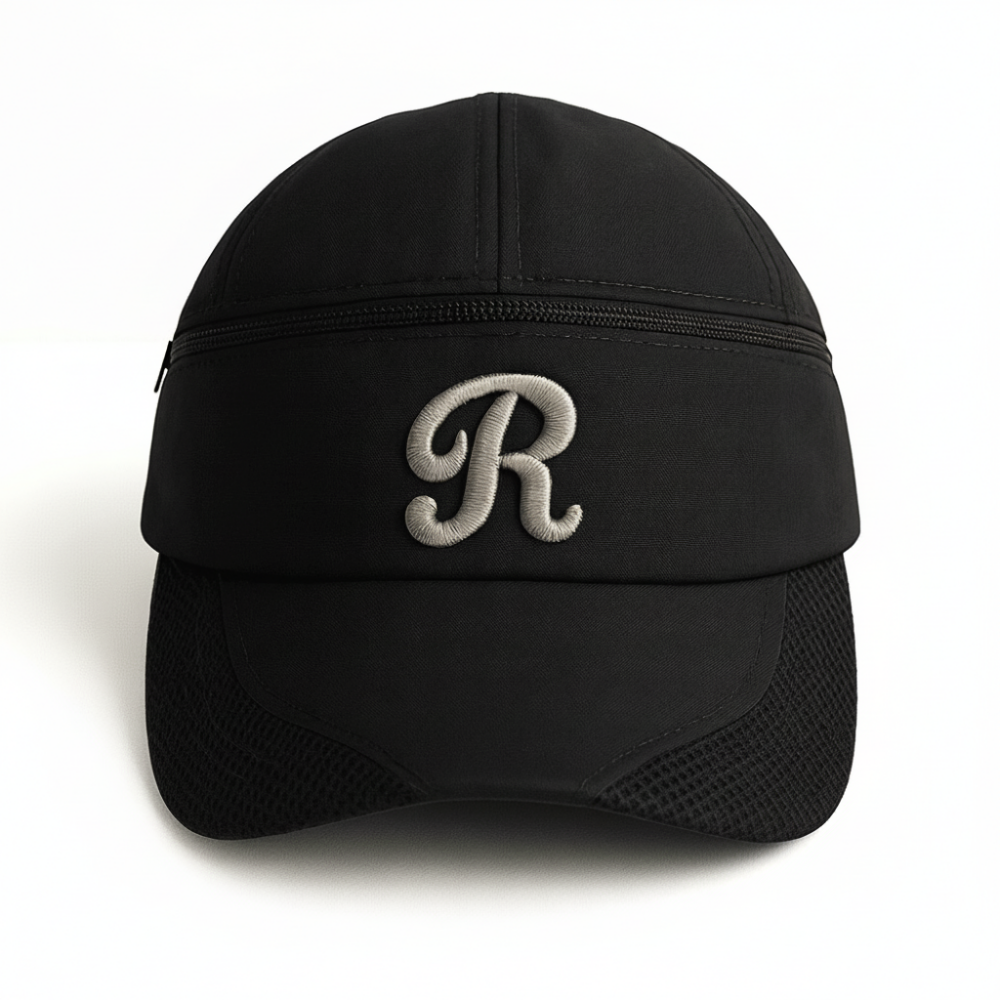 İsme Özel Harf Nakışlı Siyah Mikro Kumaş Ayarlanabilir Unisex Tenis Şapkası - 4