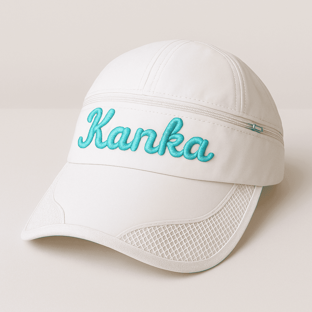 Kişiye Özel İsim Nakışlı Beyaz Mikro Kumaş Ayarlanabilir Unisex Tenis Şapkası - 4