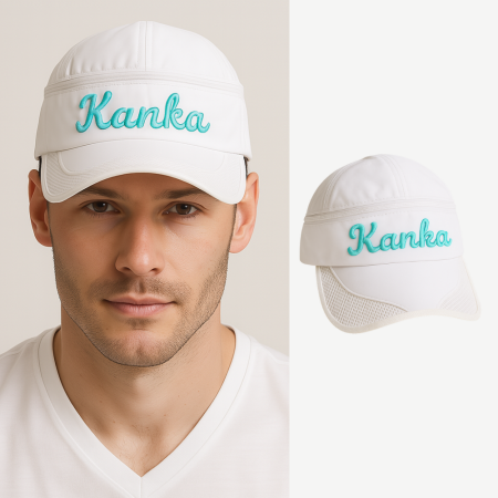 İsme Özel Nakışlı Beyaz Mikro Kumaş Ayarlanabilir Unisex Tenis Şapkası - Tesbihane