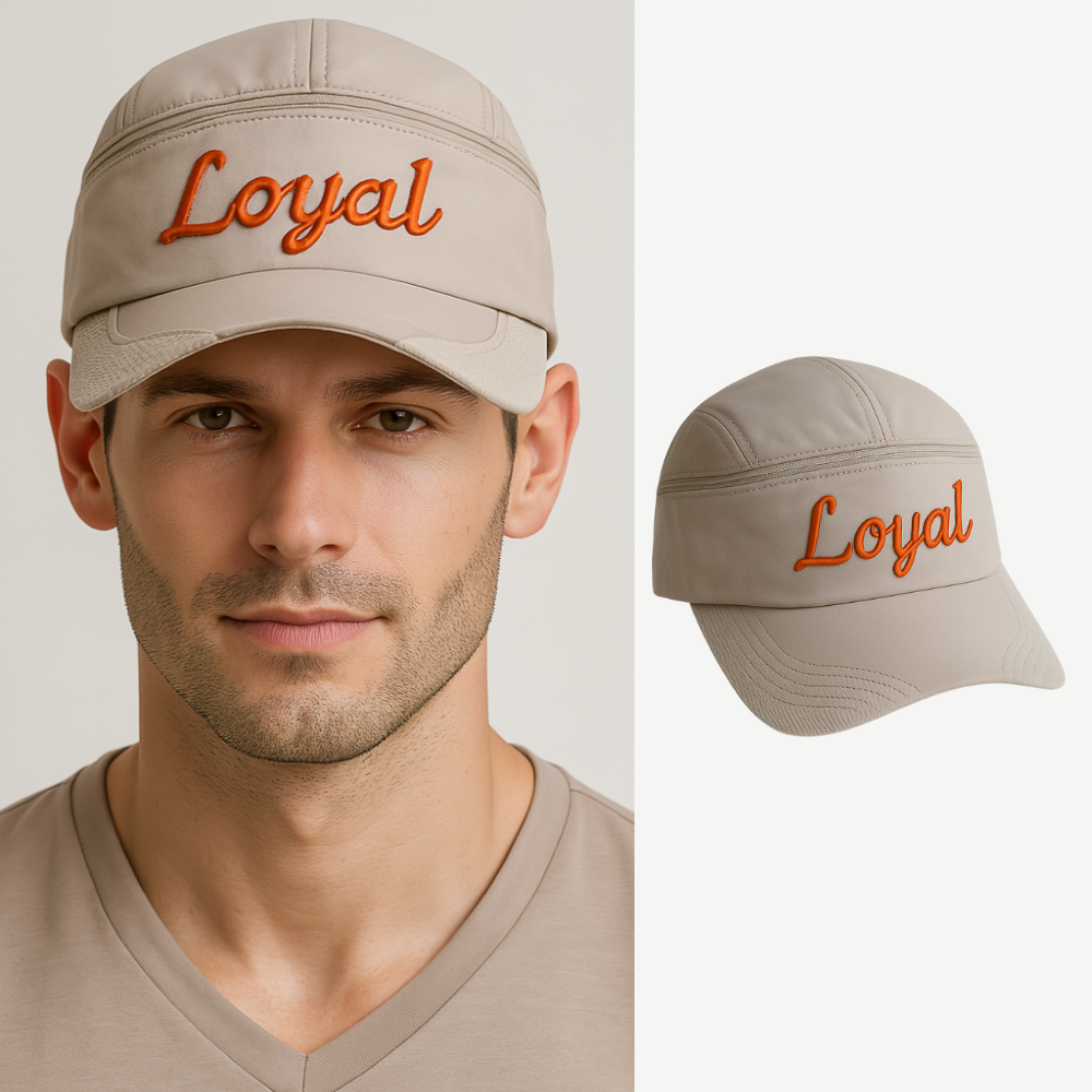 İsme Özel Nakışlı Gri Mikro Kumaş Ayarlanabilir Unisex Tenis Şapkası - 1