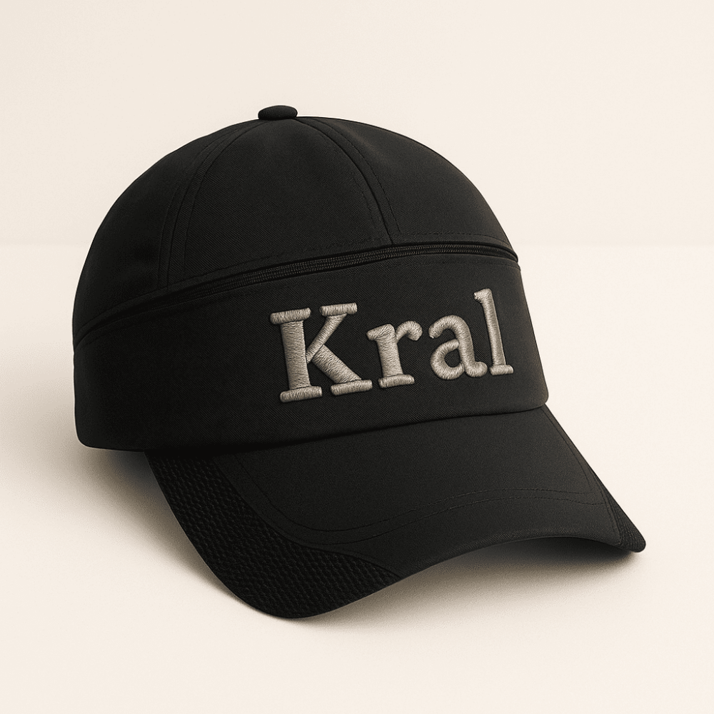 Kişiye Özel İsim Nakışlı Siyah Mikro Kumaş Ayarlanabilir Unisex Tenis Şapkası - 3