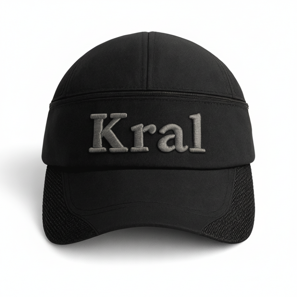 İsme Özel Nakışlı Siyah Mikro Kumaş Ayarlanabilir Unisex Tenis Şapkası - 4