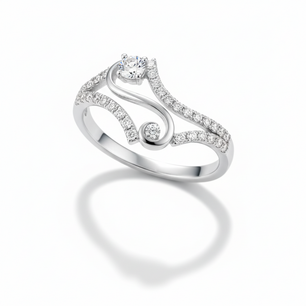 Mikro Zirkon Taşlı Basic Model 925 Ayar Gümüş Bayan Yüzük - 4