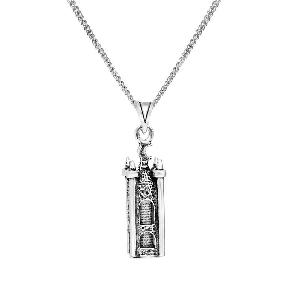 Minare Tasarım 925 Ayar Gümüş Kadın Cevşen Kolye - 3