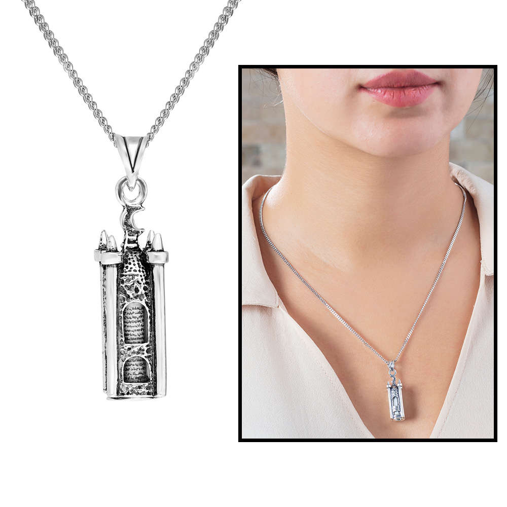 Minare Tasarım 925 Ayar Gümüş Kadın Cevşen Kolye - 2