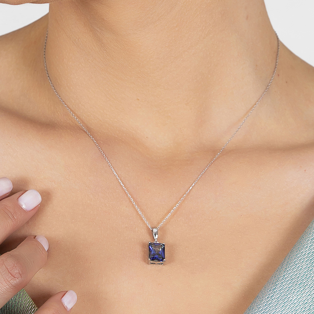 Mistik Topaz Taşlı Zarif Tasarım 925 Ayar Gümüş Kadın Kolye - 2