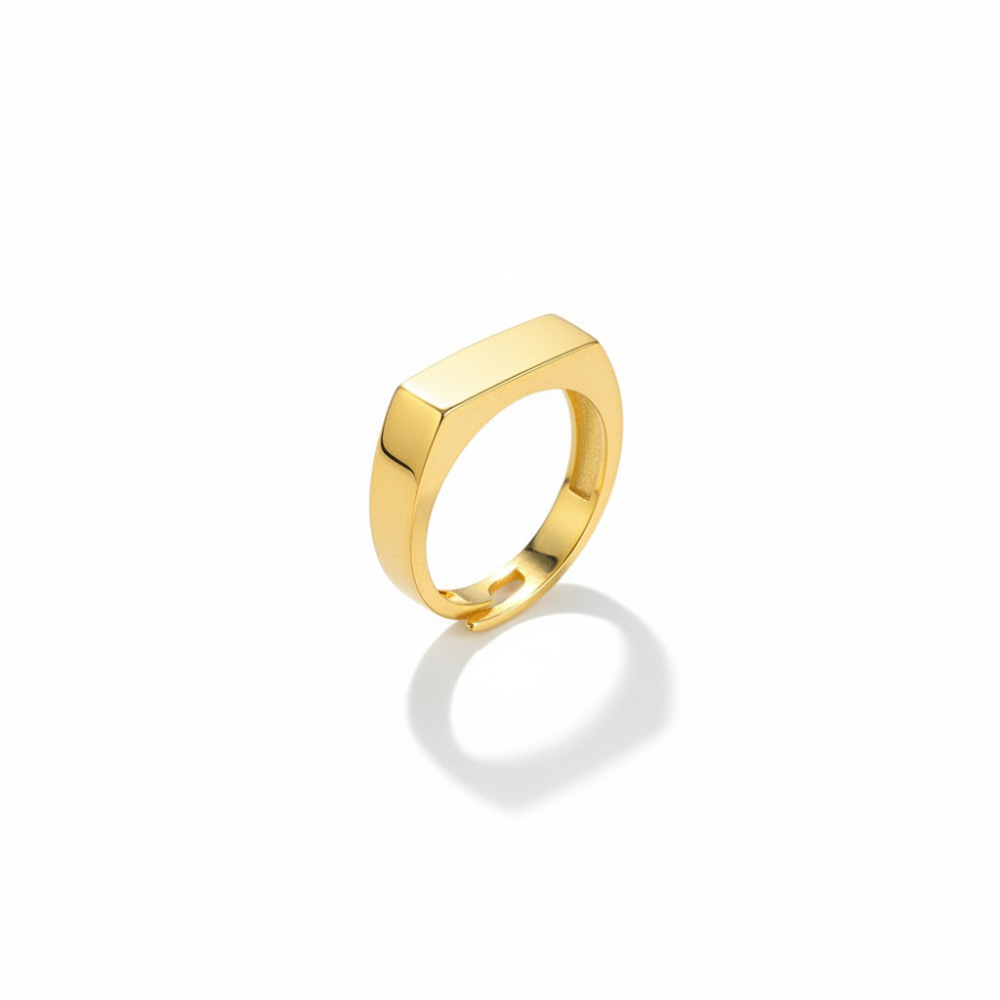 Modern Tasarım Altın Renk Ayarlanabilir Ölçü İsme Özel Harf Yazılı 925 Ayar Gümüş Kadın Tektaş Yüzük - 4