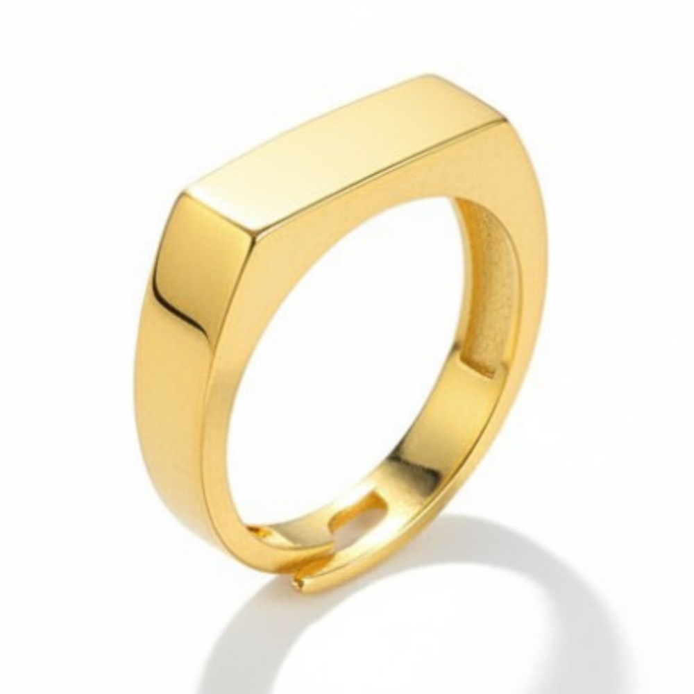 Modern Tasarım Altın Renk Ayarlanabilir Ölçü İsme Özel Harf Yazılı 925 Ayar Gümüş Kadın Tektaş Yüzük - 4