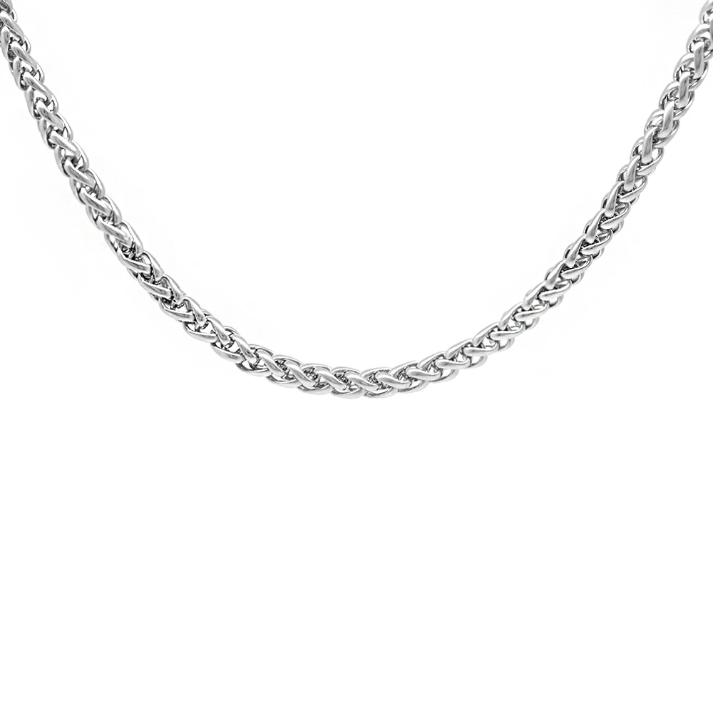 Modern Tasarım Gümüş Renk Çelik Erkek Zincir Kolye - 5