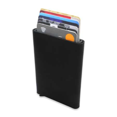 Tamamı El Dikişi Siyah Hakiki Deriden Mekanizmalı İsme Özel Yazılı Kartlık Cüzdan M2 - Tesbihane