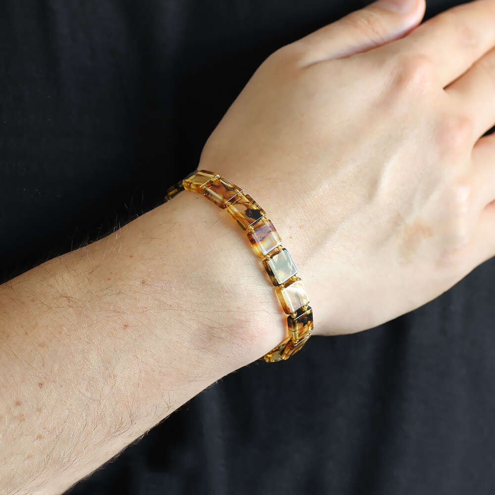 Multicolor Doğal Damla Kehribar Rolex Unisex Bileklik - 2