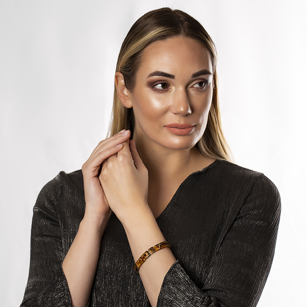 Multicolor Doğal Damla Kehribar Rolex Unisex Bileklik - 2