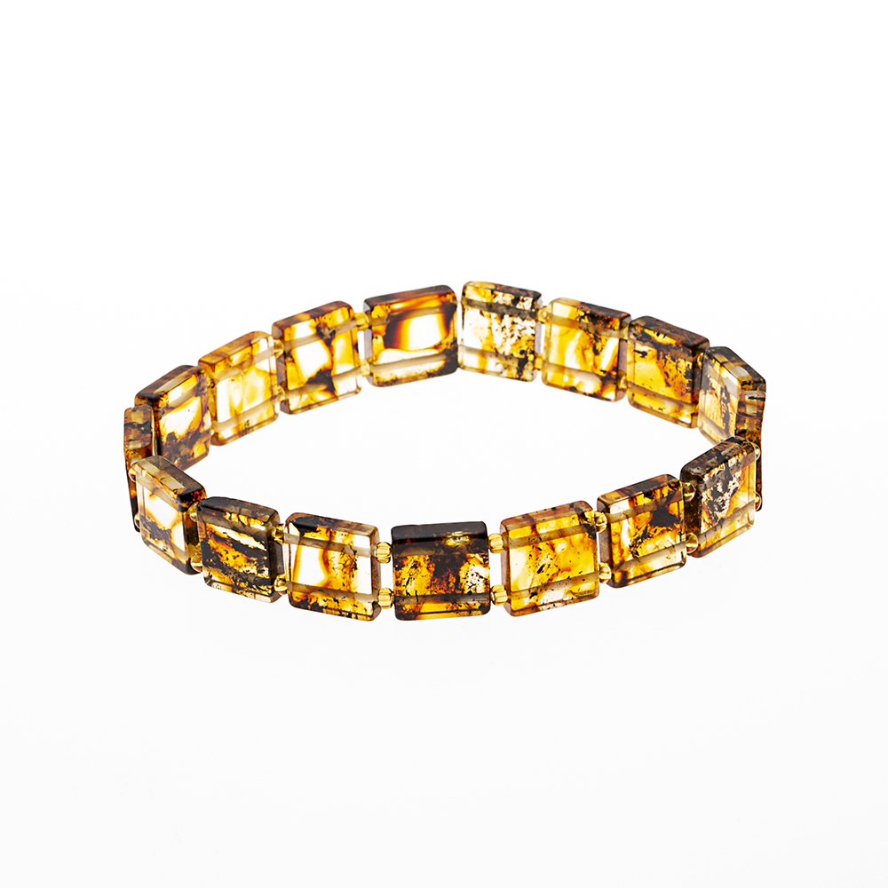 Multicolor Doğal Damla Kehribar Rolex Unisex Bileklik - 5