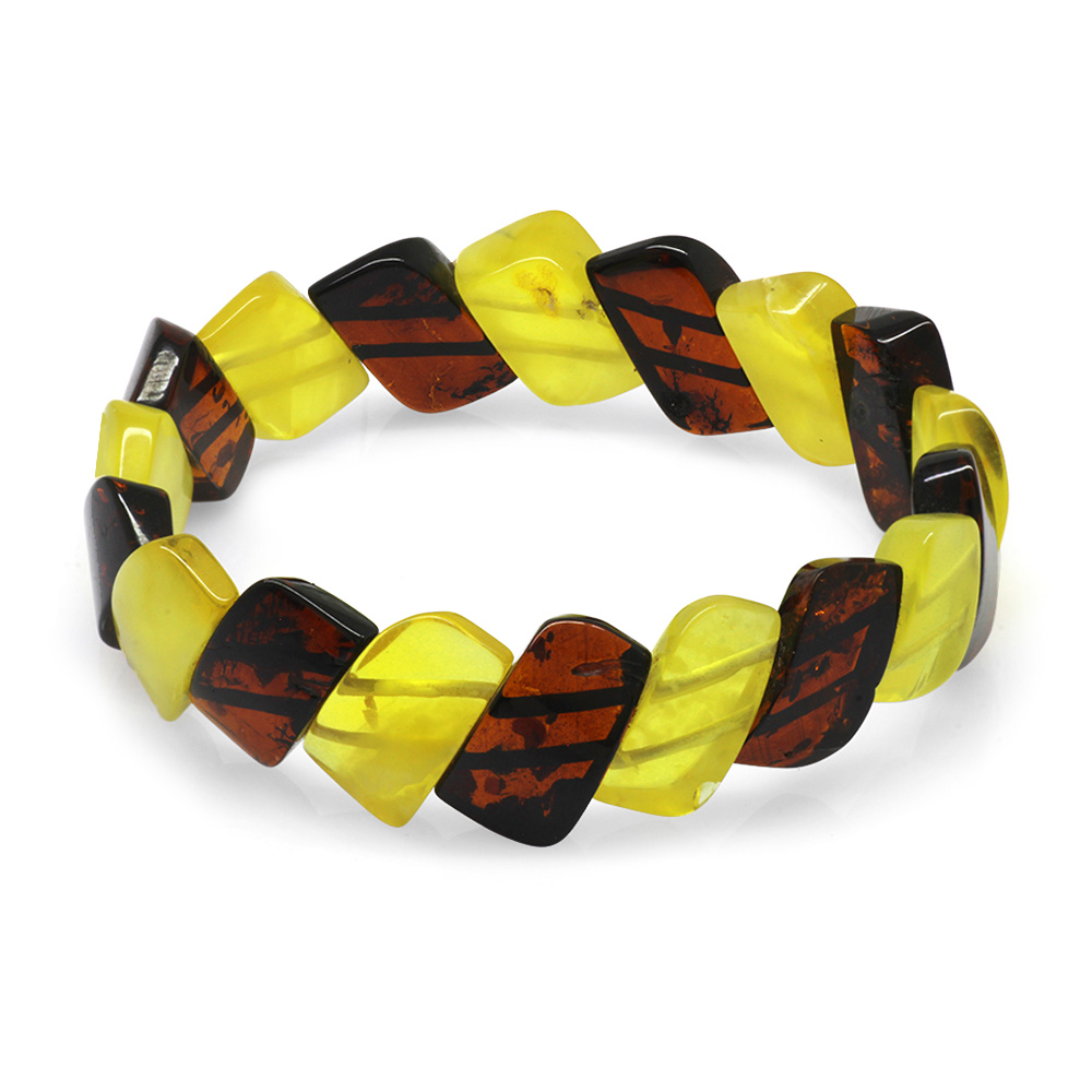 Multicolor Renk Doğal Damla Kehribar Rolex Erkek Bileklik - 3