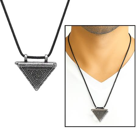 Muska Tasarım Kişiye Özel İçine Hatıra Ürünler Konulabilir Zarif İp Zincirli Metal Erkek Kolye - Tesbihane