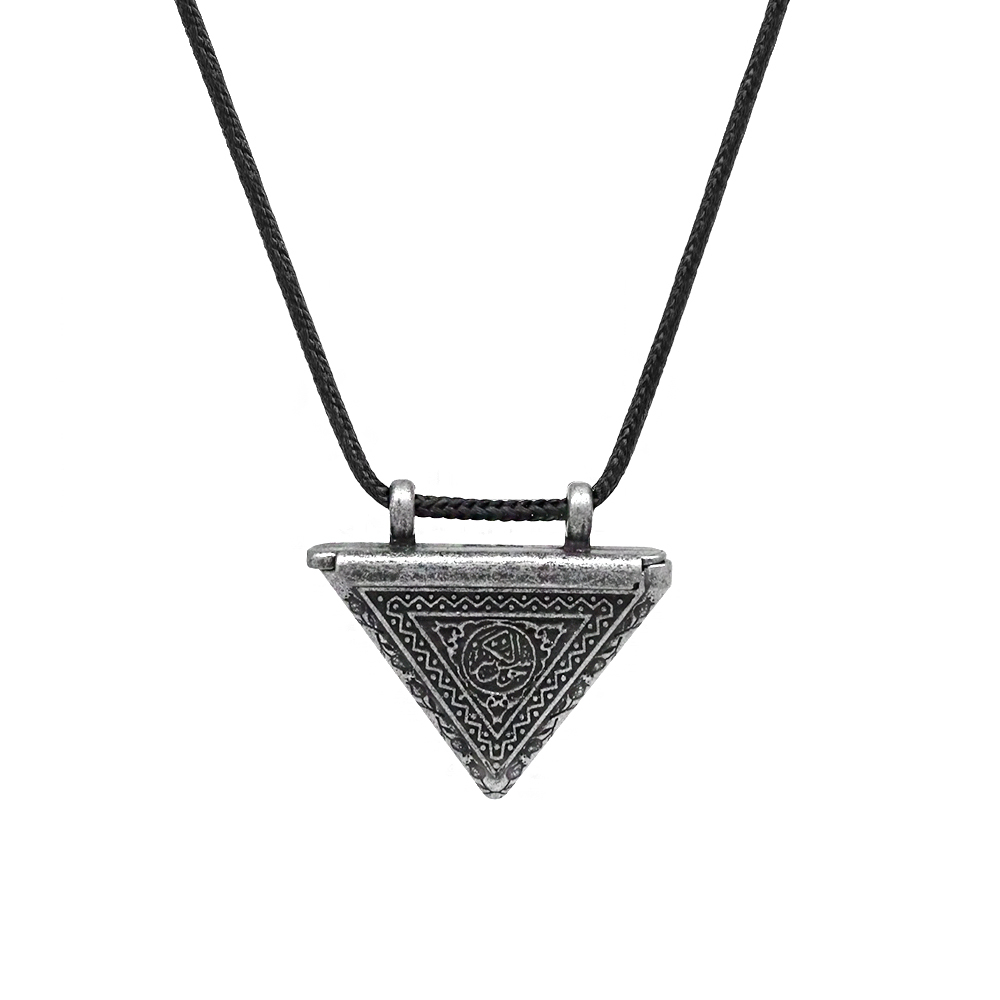 Muska Tasarım Kişiye Özel İçine Hatıra Ürünler Konulabilir Zarif İp Zincirli Metal Erkek Kolye - 2