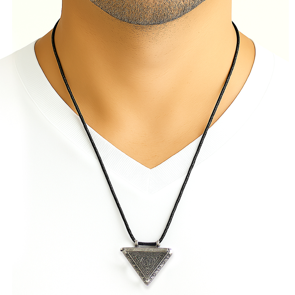 Muska Tasarım Kişiye Özel İçine Hatıra Ürünler Konulabilir Zarif İp Zincirli Metal Erkek Kolye - 3