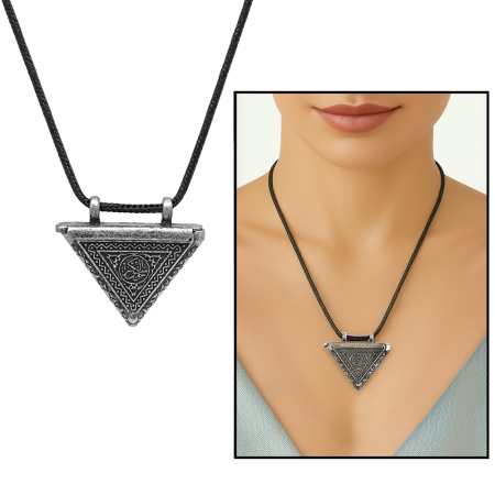 Muska Tasarım Kişiye Özel İçine Hatıra Ürünler Konulabilir Zarif İp Zincirli Metal Kadın Kolye - Tesbihane