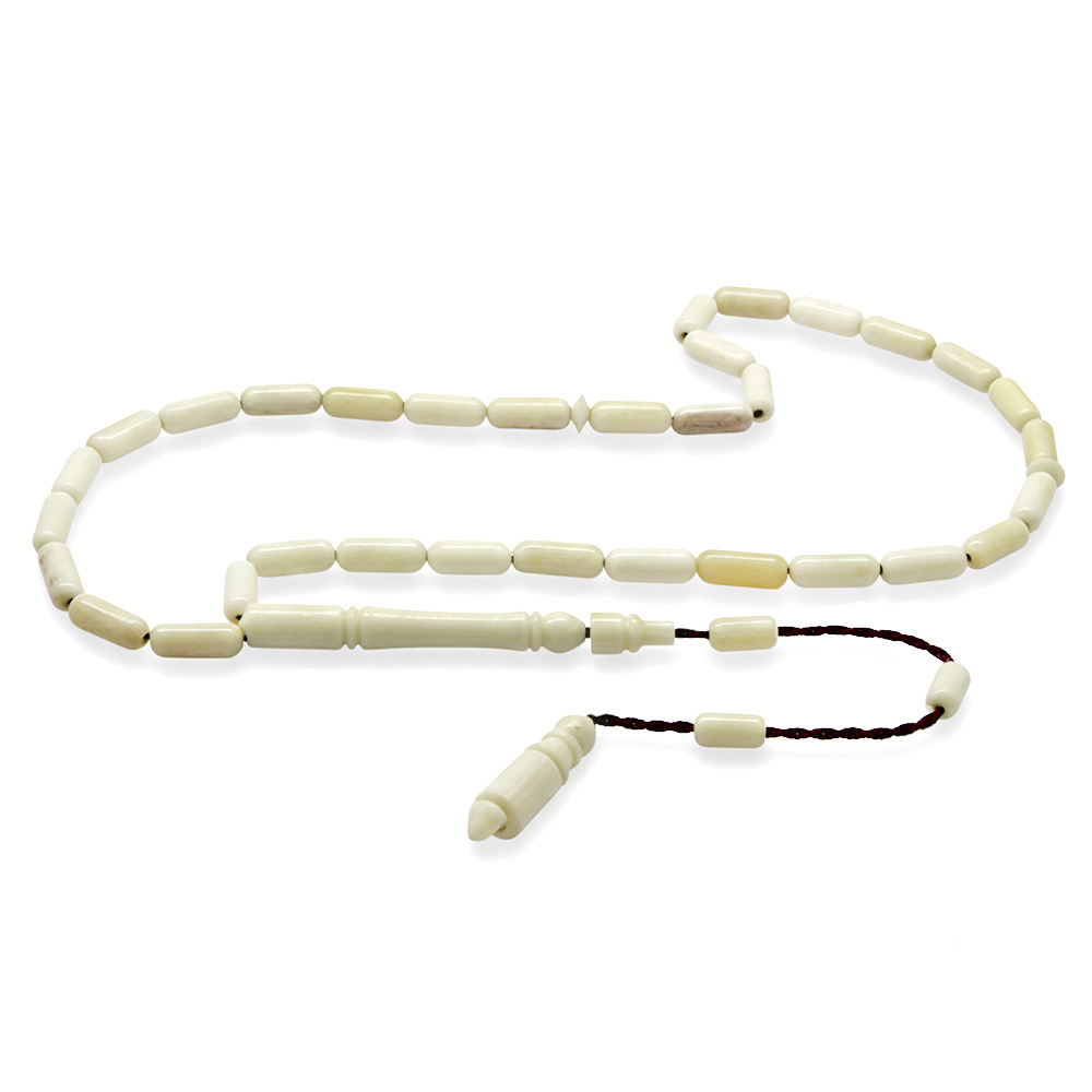 Natural Deve Kemiği Tesbih - Sistemli Tasarım - Krem Rengi - İnce Kapsül Kesim - 4