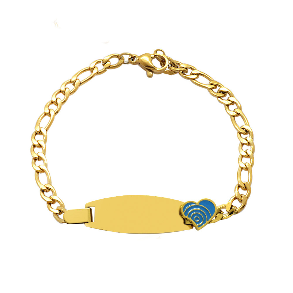 Turkuaz Papatya Detaylı Altın Renk İsme Özel Yazılı Çelik Kadın Bileklik - 6
