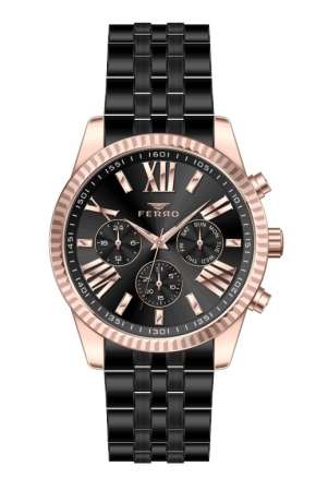 Ferro Siyah Çelik Kordon Erkek Kol Saati FM31187A-R FM31187A-R - FERRO