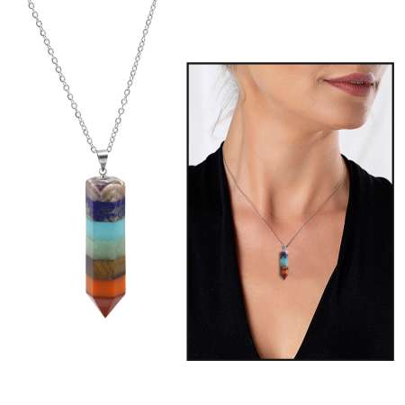 Obelisk Tasarım Çakra Doğaltaş Kombinli Kadın Kolye - STOKYOK