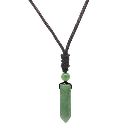 Obelisk Tasarım İp Zincirli Aventurin Doğaltaş Erkek Kolye - Tesbihane