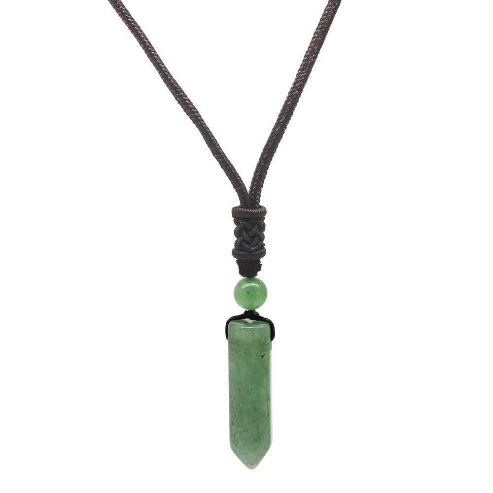 Obelisk Tasarım Zarif İp Zincirli Aventurin Doğaltaş Kadın Kolye - 8