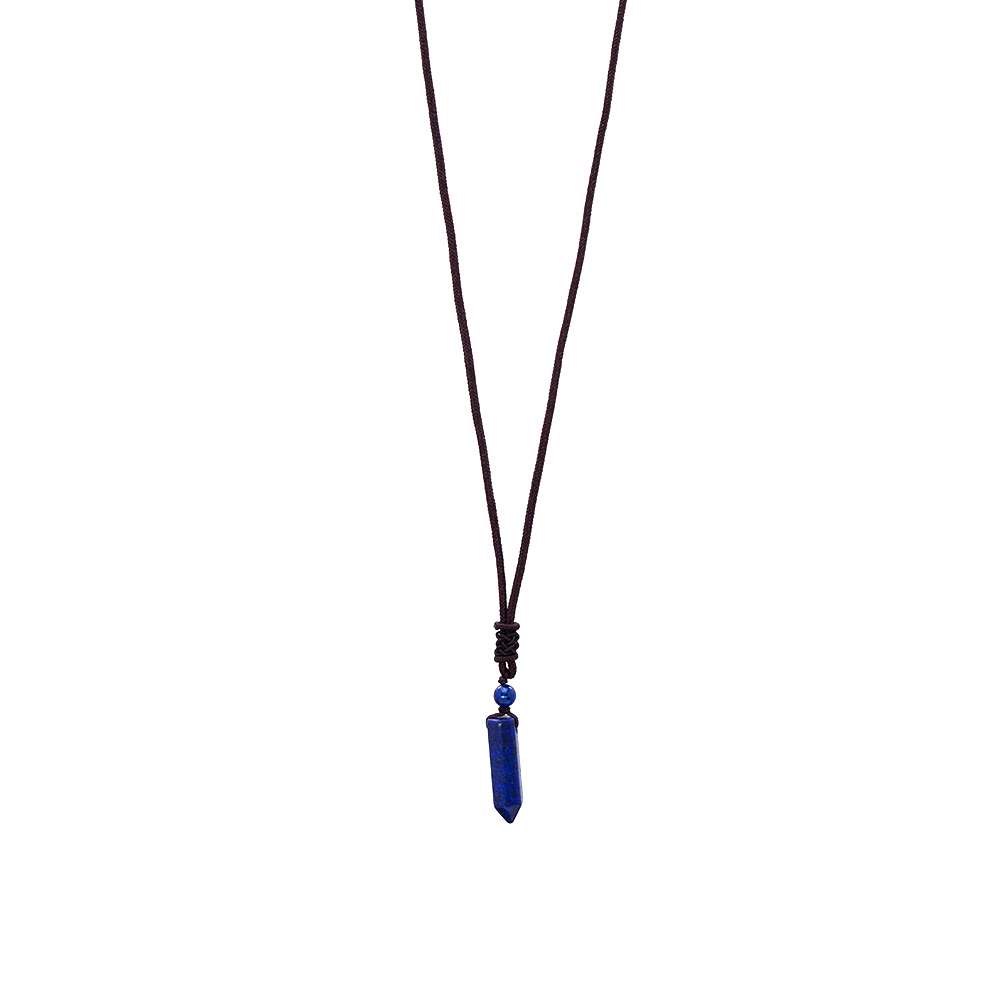 Obelisk Tasarım Zarif İp Zincirli Lapis Doğaltaş Kadın Kolye - 4
