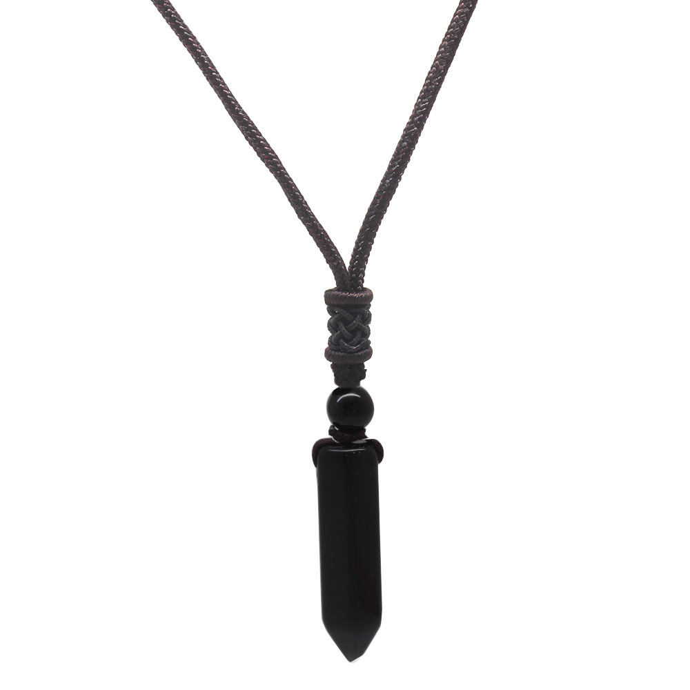 Obelisk Tasarım Zarif İp Zincirli Oniks Doğaltaş Kadın Kolye - 8